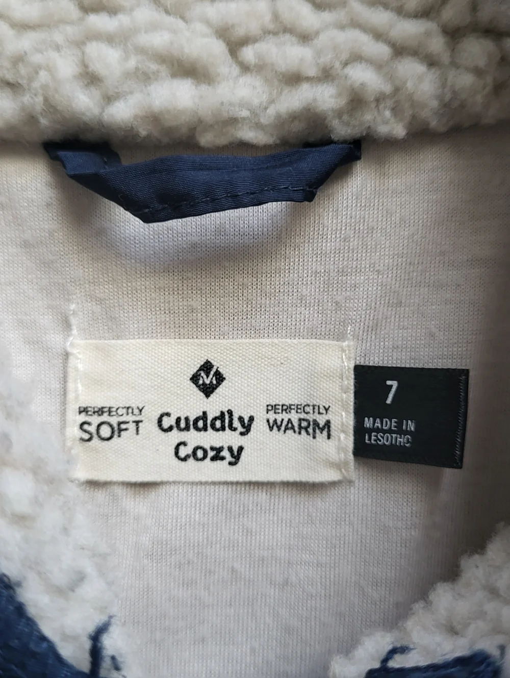 Member's Mark Boy's Lightweight Cuddly Cozy Full Zip Sherpa Jacket Size 7 Cream